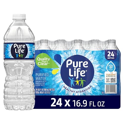 Pure Life Purified Bottled Water - 24 Pack, 16.9 Fl Oz | Still Drinking Water Enhanced with Minerals for a Crisp Taste