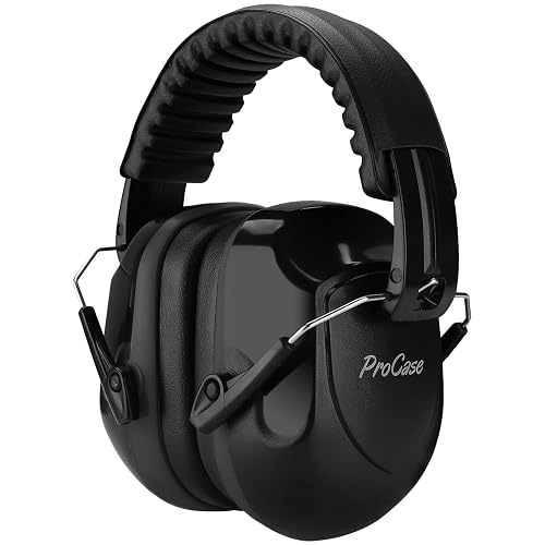 ProCase Hearing Protection Ear Muffs SNR 33dB, Noise Cancelling Headphones | Adjustable NRR 28dB Noise Reduction Earmuffs for Adults & Kids, Shooting, Lawn Mowing, Studying, Autism Sensory Needs