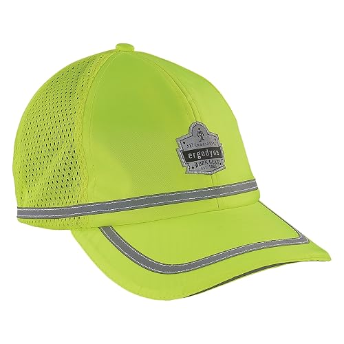Ergodyne mens High Visibility, Reflective Hat Cap, Lime, One Size US