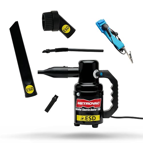METROVAC DataVac ED-500-ESDV Antistatic Electric Air Duster Made in USA | For PC and Electronics Cleaning, with Variable Speed, Antistatic Protection and Included Precision Cleaning Accessories.