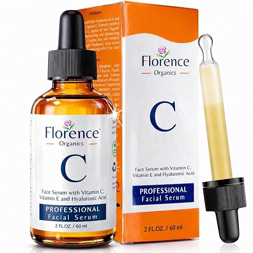 Vitamin C Serum For Face – Anti Aging Face Serum with Vitamin C, Hyaluronic Acid, Vitamin E. Brightening Formula. Improve Appearance of Dark Spots, Tone, Fine Lines & Wrinkles, Glowing Skin 2 Fl Oz