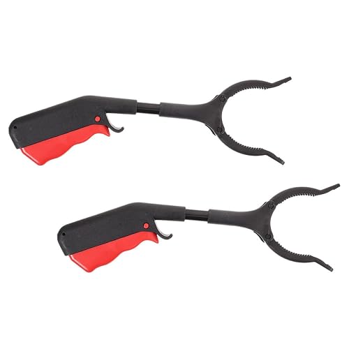 BESTYASH 2pcs Portable Trash Grabber Tool 28cm Long Handle Garbage Picker Clips for Outdoor Cleaning and Waste Pickup, Reusable Nonslip Grabber Tong for Sanitation and Janitorial Use