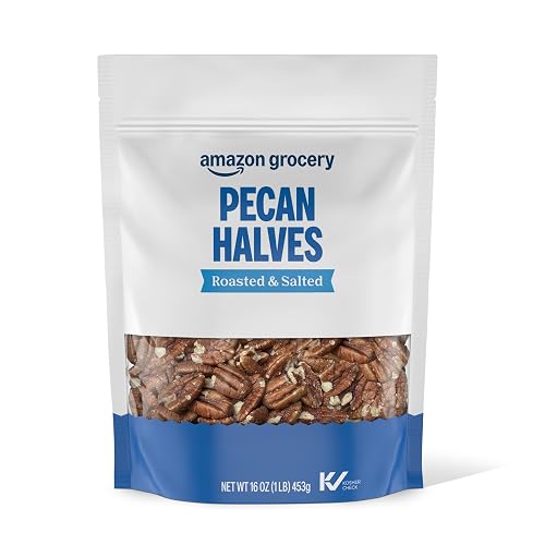 Amazon Grocery, Pecan Halves, Roasted & Salted, 16 Oz (Previously Happy Belly, Packaging May Vary)