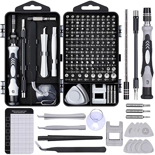 SHOWPIN Precision Computer Screwdriver Kit: 122PCS Laptop Screwdriver Sets | 101 Magnetic Drill Bits, Computer Accessories, Electronics Tool Kit Compatible for Tablet, PC, iPhone, PS4 Repair