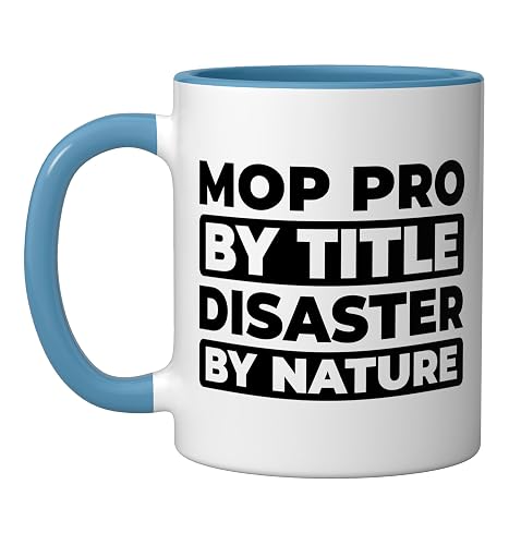 Cleaner - Sanitation Janitorial Housekeeping Cleaner Ceramic Mug, Blue/White