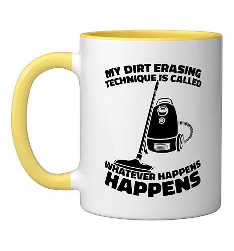 Cleaner Sanitation - Housekeeping Janitorial Cleaner Ceramic Mug, Yellow/White