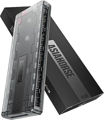 AsiaHorse Umbra V2 5V 3-Pin ARGB Hub, Software 100+ Preset Lighting Modes | 50-Device Capacity, Custom PWM Speed Curve, Profile Save, 90% Faster Launch, Overload Protection for PC RGB Builds