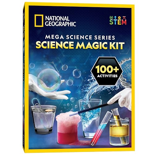 National Geographic Science Magic Kit, Science Kit for Kids with 100+ Unique Experiments and Magic Tricks, Chemistry Set and STEM Project, A Great Gift