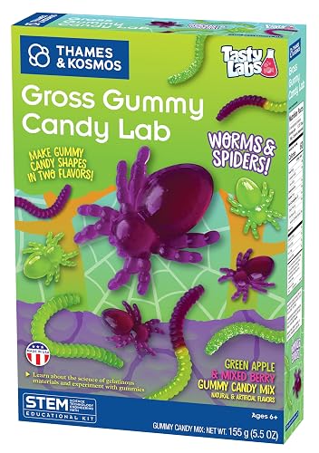 Tasty Labs: Gross Gummy Candy Lab - Worms & Spiders | Experiment Set | Make Yummy Creepy Candies & Explore Chemistry Through Cooking | STEM Science Learning & Education | Ages 6+