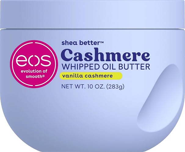 eos Cashmere Whipped Oil Body Butter- Vanilla, Moisturizing Formula, 10 oz | Blend of Shea, Cocoa & Argan Butters, 72 Hours of Deep Moisture, Smooth and Velvety Finish, 100% Vegan & Cruelty-Free
