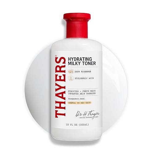 THAYERS Milky Hydrating Face Toner with Snow Mushroom Tremella, 12 Fl Oz | Dermatologist-Recommended Gentle Skincare with Hyaluronic Acid & Elderflower for Dry & Sensitive Skin, Alcohol & Paraben Free