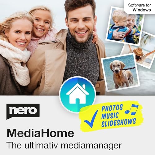 Nero MediaHome | Media Management Software | Organize Photos, Music, Videos & Create Slideshow | Play, Archive & Sort | Lifetime License | 1 PC | Windows 11 / 10