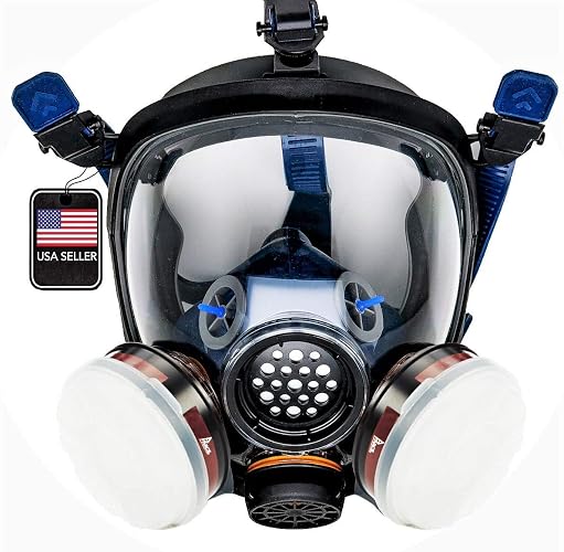 Parcil Distribution Full Face Respirator Mask - Air Purifying, Organic Vapor & Particulate - Industrial Use - CE Tested