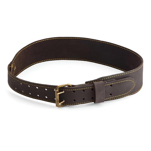 OX 3 Inch Leather Tool Belt for Tool Pouch Bags - Small/Medium | Small/medium 3" Wide leather belt for tool pouches - adjustable fit with perimeter stitching and rivets for construction work