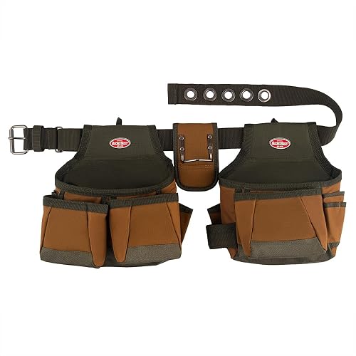Bucket Boss 50200 Two Bag Tool Belt in Brown | Tool Belts, Tool Aprons, Contractor Tool Belts, Tool Pouches, Bucket Boss 50200 Builder's Tool Belt, 52 in Waist, Poly