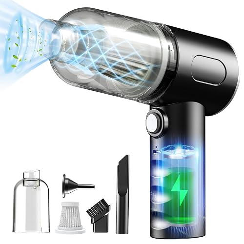 Vcwtty Electric Air Duster for Keyboard, 3-in-1 Replaces Canned Air | Delicate Electronics, Cordless Vacuum and Blower, Compact Handheld Mini, 12000PA, PC, Laptop, Desktop, Pet Hair, Car Interior