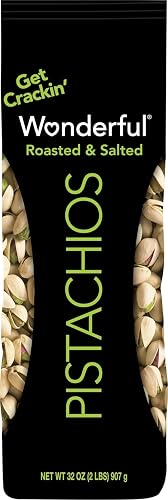 Wonderful Pistachios In Shell, Roasted & Salted Nuts, 32 Ounce Bag, Protein Snacks, Gluten Free Snacks, Healthy Snacks