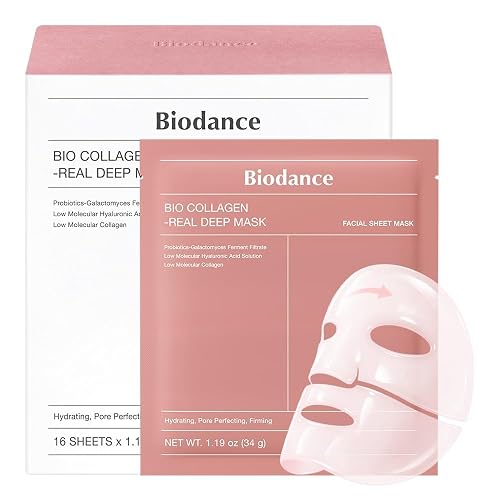 BIODANCE Bio-Collagen Real Deep Mask for Hydrating & Plumping (16ea) | Overnight Hydrogel Hydrating Face Masks, Plumping, Glass Skin, Bulk Stocking Stuffers, Gifts for Women, Korean Skin Care