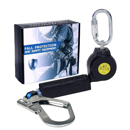 6FT Self Retracting Lifeline Fall Protection Retractable Lanyard, Fall Arrest Safety Yoyo for Construction Industrial - OSHA/ANSI Compliant (Large Hook)