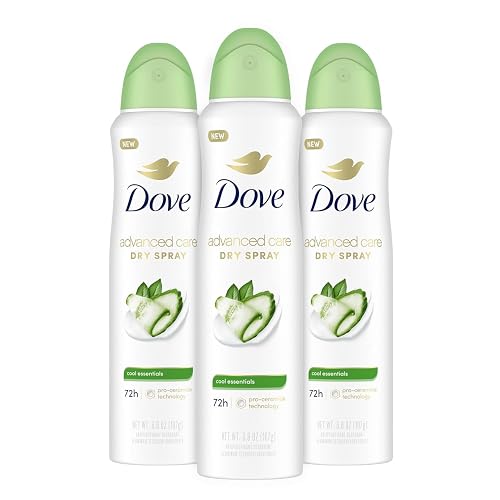 Dove Advanced Care Antiperspirant Deodorant Spray Cool Essentials 3.8oz 3PK | Advanced Care for Helping Your Skin Barrier Repair After Shaving with Pro Ceramide Technology