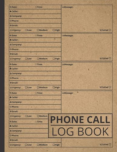 Phone Call Log Book: Telephone Message Book for Office, Business and Customer Service Calls | Voice Mail Log Book With Over 500 Call Log Space | Phone ... Record Journal | Telephone Memo Notebook