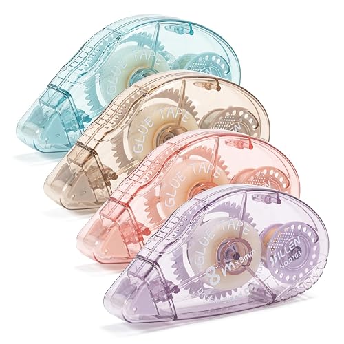 HUIRUSO 4 Pack Double Sided Tape Roller, Scrapbook Supplies, Glue Tape | scrapbooking, Crafts, School Office Journaling Supplies (0.31 inch X 26.25 feet)