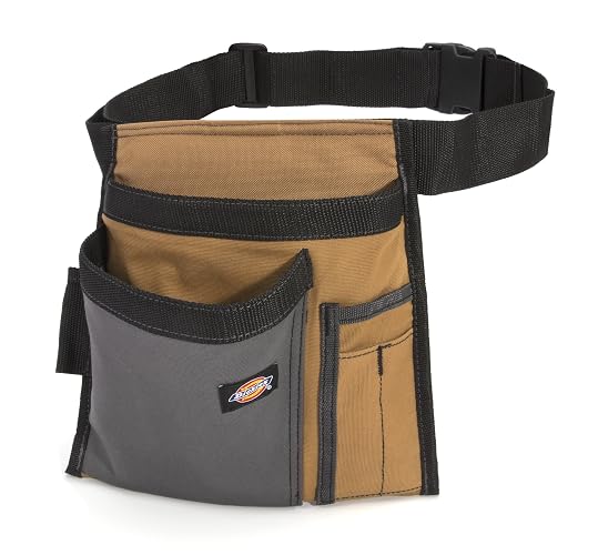 Dickies 5-Pocket Single Side Tool Belt Pouch/Work Apron, Durable Canvas Construction, Adjustable Belt for Custom Fit