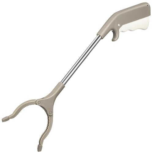 Stainless Steel Trash Clamp 40cm Pick up Tool for Debris | ABS and Plastic Build, Wide Serrated Grip Pad, Indoor Outdoor Cleanup Use