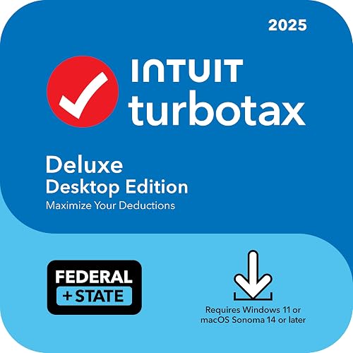 [OLD VERSION] TurboTax Deluxe Desktop Edition 2025, Federal & State Tax Return [Win11/Mac14 Download]