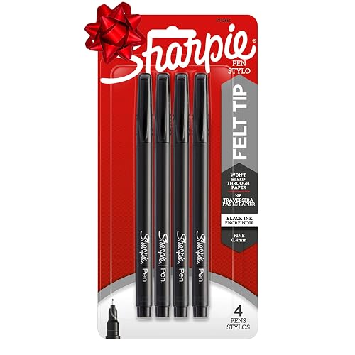 Sharpie Felt Tip Medium Point Black Pens, Drawing & Writing Pens Ideal for School Supplies, Office s and Teacher s, Quick-Drying, No Bleed