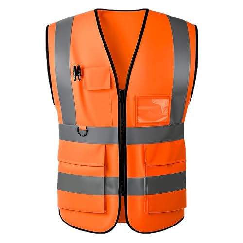 Tydon Guardian High Visibility Safety Vest with Reflective Strips & Pockets