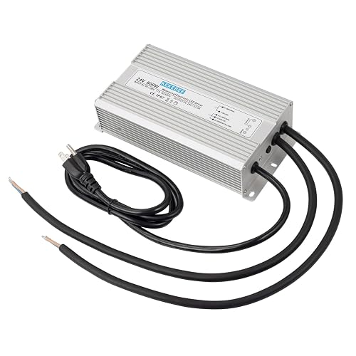 KEKEBEE LED Driver 24V 800W Waterproof Power Supply IP67 DC Power Supply | 90V–130V AC to 24V DC 33.3A Low-Voltage Transformer Suitable for Indoor and Outdoor LED Lighting and Various 24V DC Devices