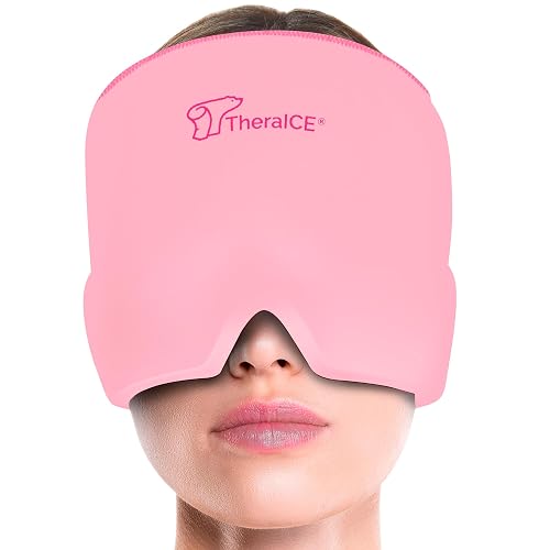 TheraICE Headache Relief Cap for Women, Headache Hat Migraine Ice Pack Mask | Soft Cold Compress Gel Head Wrap Soothes Tension and Stress, a Thoughtful Gift for Mom, Grandma or Any Special Her