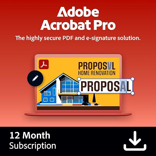 Adobe Acrobat Pro | PDF Software | Convert, Edit, E-Sign, Protect | PC/Mac Online Code | Activation Required