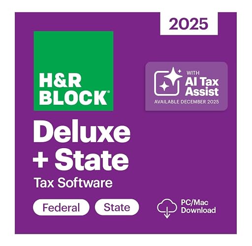 [Old Version] H&R Block Tax Software Deluxe + State 2025 Win/Mac [PC/Mac Online Code]