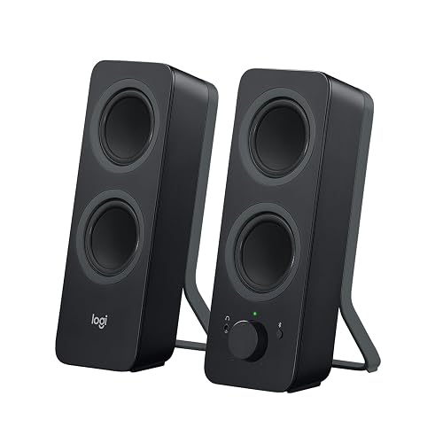 Logitech Z207 2.0 Stereo Computer Speakers with Bluetooth | 10 Watts peak power, active drivers with passive radiators, 3.5 mm input and headphone jack, ideal for PC setups