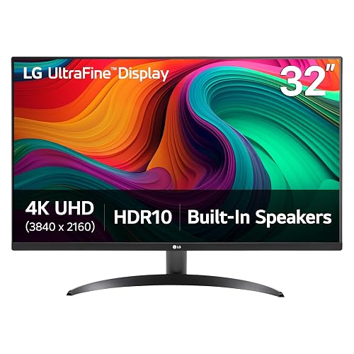 LG 32UR500K-B Ultrafine 32-inch 4K UHD (3840x2160) Computer Monitor HDR10 Built-in Speaker x2 OnScreen Control Reader Mode Flicker Safe Borderless Design HDMIx2 DisplayPort Black