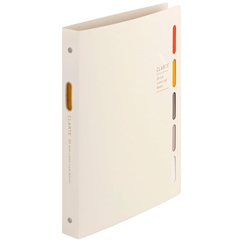 Maruman CLARTE 26-Ring Binder, 5 Tab Dividers B5 7.17"x10.12", Ivory | Holds Up to 120 Sheets, Index windows, Storage Pocket, Includes 10 Pages, For Loose-Leaf Paper Organization, Made in Japan