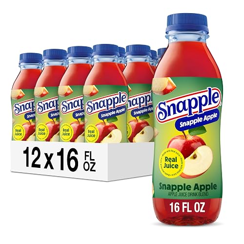 Snapple Apple Juice Drink, 16 Oz Bottles, 12 Count | All Natural, Contains 10% Real Juice, No Artificial Flavors or Sweeteners, Gluten-Free, Crisp Apple Flavor, Pack of 12