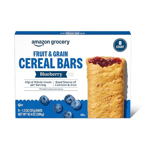 Amazon Grocery, Blueberry Fruit & Grain Cereal Bars, 1.3 Oz, 8 Ct
