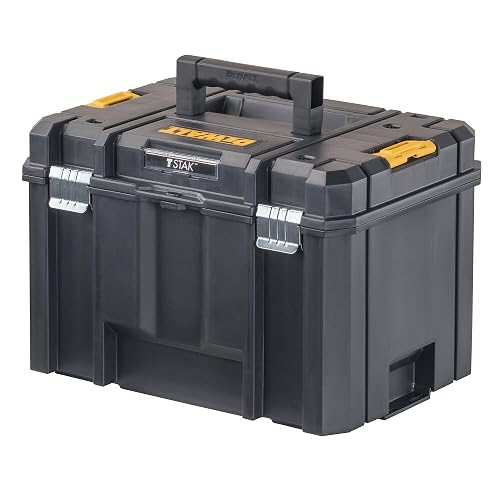 DEWALT TSTAK Tool Box, Extra Large Design, Removable Tray for Easy Access to Tools, Water and Debris Resistant (DWST17806)