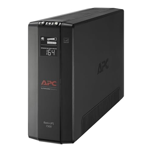 APC BX1500M UPS Battery Backup & Surge Protector for Computers, Electronics | 1500VA/900W UPS backup battery power supply, 10 Outlets, 789 Joule surge protect, AVR, UL certified. 68 minutes runtime @100W
