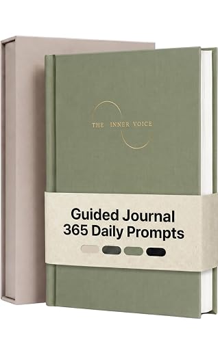 THE INNER VOICE Guided Journal for Women & Men, 365 Prompts for Self Care | 4 Colors, Undated skip-friendly format, thick 100gsm paper, lay-flat binding, ribbon bookmark, premium gift box