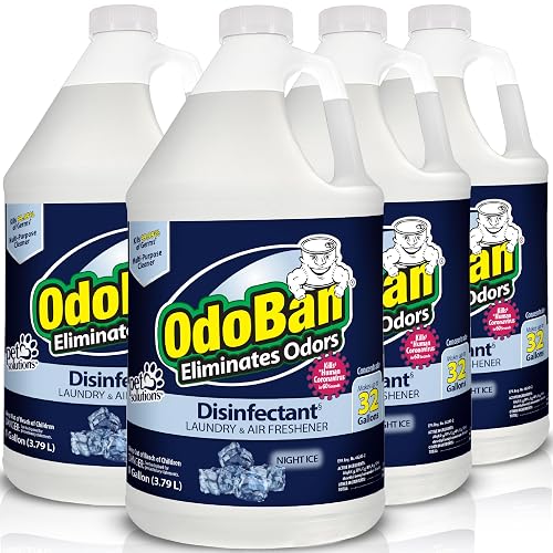 OdoBan Disinfectant Concentrate and Odor Eliminator, Made in the USA, Night Ice Scent, 4 Gallons