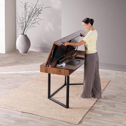 Transformer Table to Desk, Royal Walnut | Dining Table to Computer Desk, Work-from-Home Office, Gaming Desk, Study Desk, Space-Saving Furniture