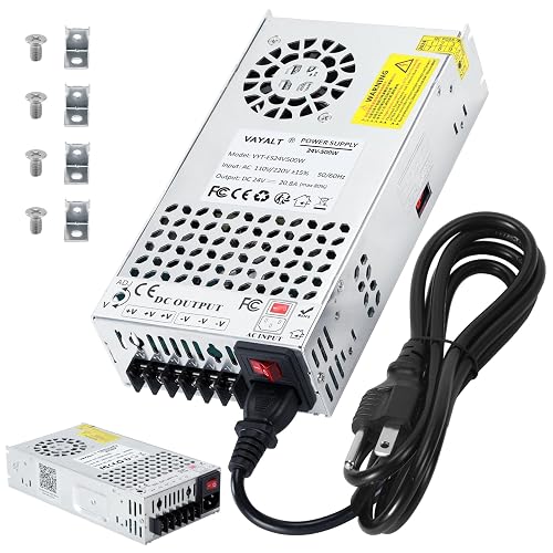 VAYALT Upgraded DC 24V Power Supply (20.8A 500W), Universal Regulated Switching AC 110V/220V to DC 24V Transformer, Switching Power Supply for Industrial, Computer Project, 3D Printer, LED Strip Light