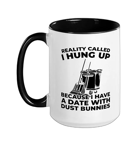 Cleaner Sanitation Housekeeping - Janitorial Cleaner Ceramic Mug, Black/White, 15oz