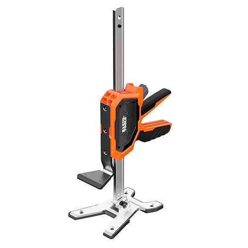 Klein Tools 77000 Heavy-Duty Construction Jack, 350-Pound Capacity | 10-Inch Lift Range, Drywall Lift Tool, Hands-Free Lifting, Clamping Capable, Non-Marring Foot Pads