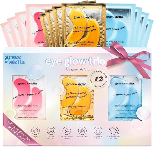 grace & stella Under Eye Patches - Perfect Gifts for Women (12 Pairs) | Eye Masks for Puffy Eyes and Dark Circles, Bachelorette Party Favors, Gifts for Girlfriend - Skin Care Set - Vegan Self Care